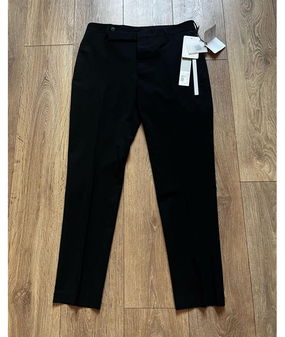 RICK OWENS Черные шерстяные прямые брюки, фото 5