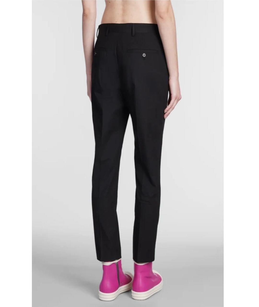 RICK OWENS Черные шерстяные прямые брюки, фото 5