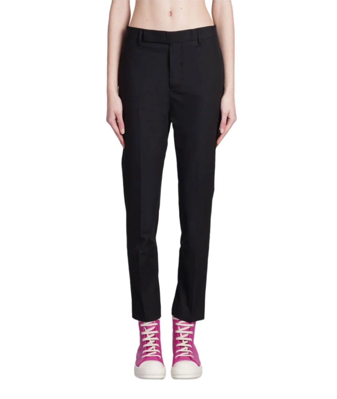 RICK OWENS Черные шерстяные прямые брюки, фото 3