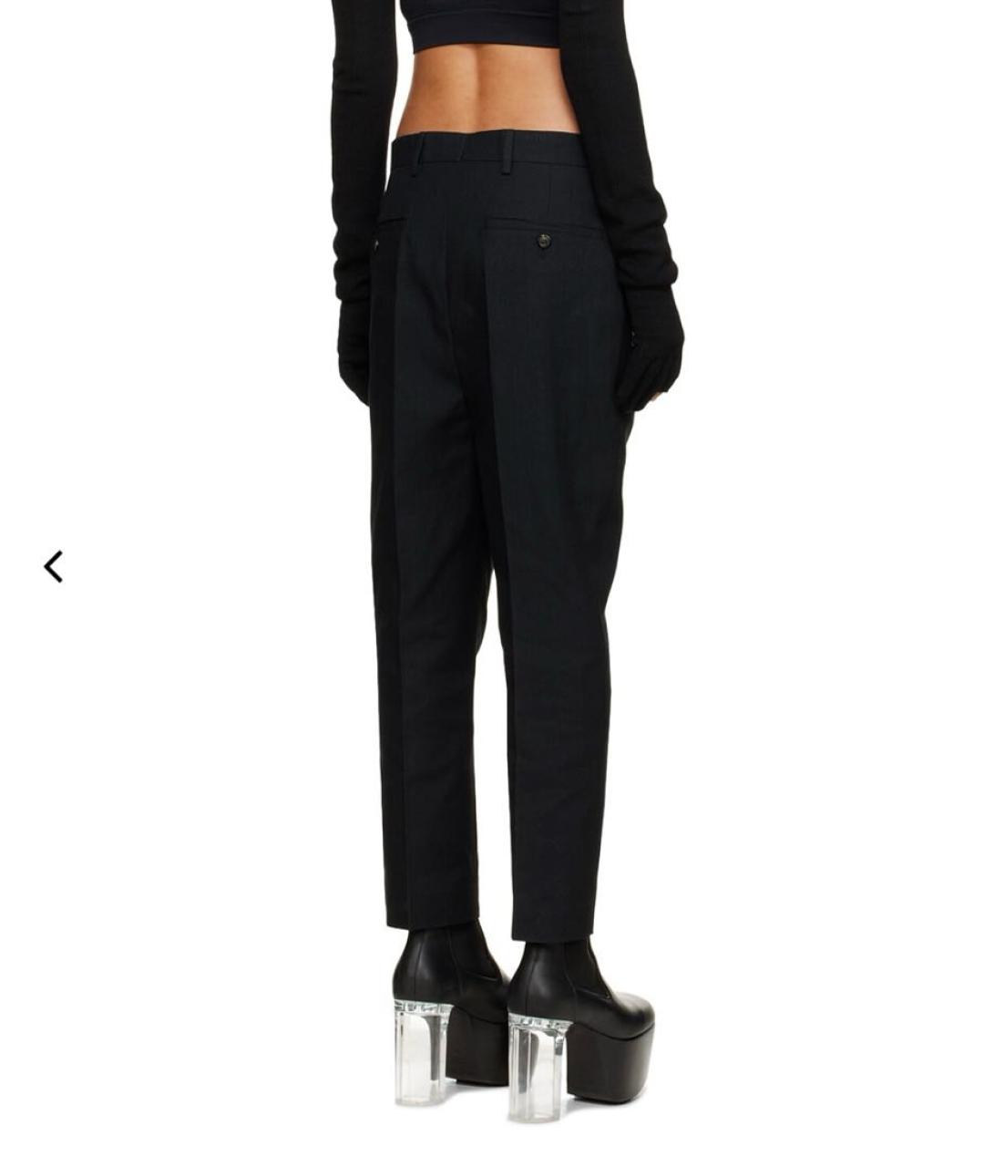 RICK OWENS Черные шерстяные прямые брюки, фото 4