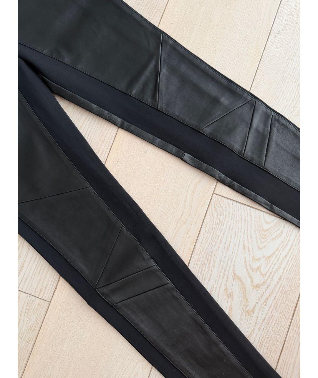 ROBERTO CAVALLI Черные кожаные брюки узкие, фото 6