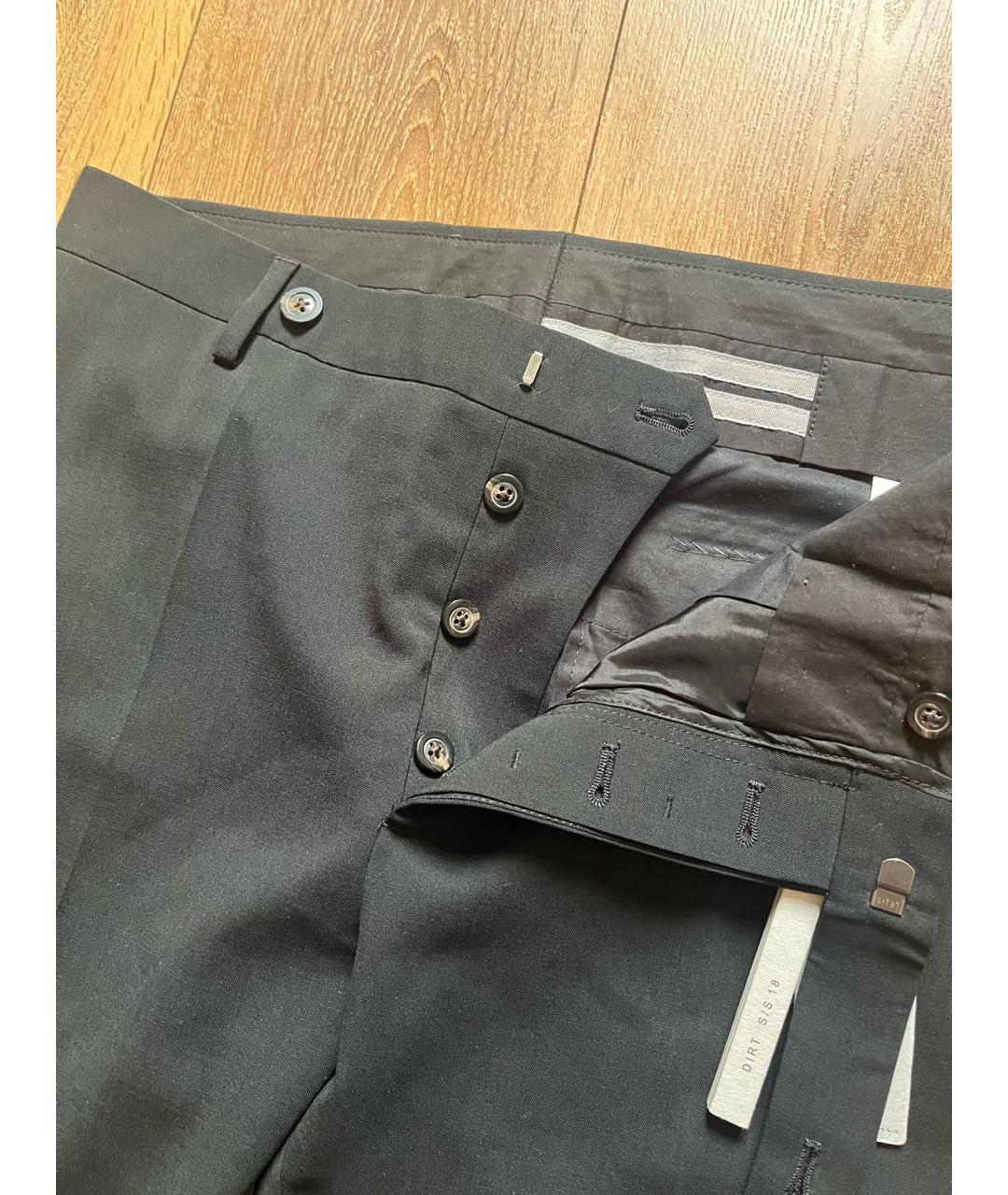 RICK OWENS Черные шерстяные классические брюки, фото 4