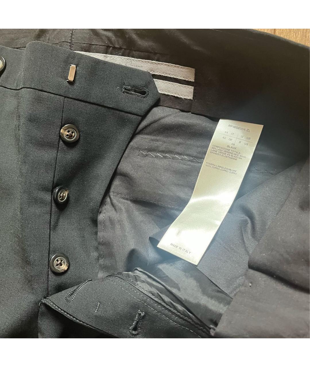 RICK OWENS Черные шерстяные классические брюки, фото 5