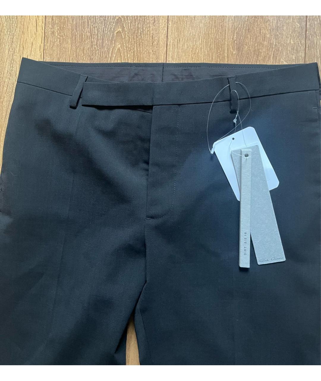 RICK OWENS Черные шерстяные классические брюки, фото 3