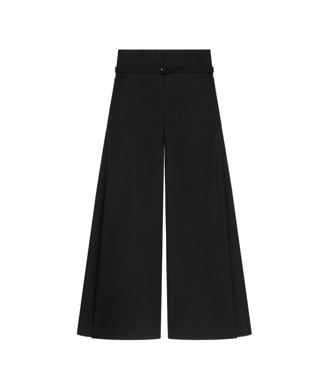 COURREGES Черные хлопковые прямые брюки, фото 1