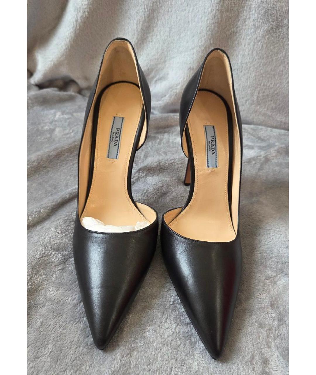 PRADA Черные кожаные туфли, фото 2