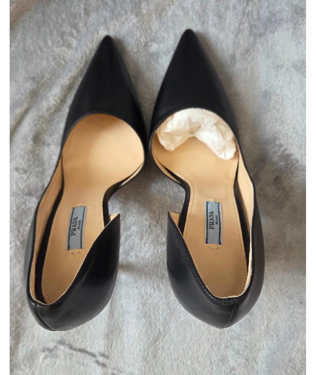 PRADA Черные кожаные туфли, фото 3