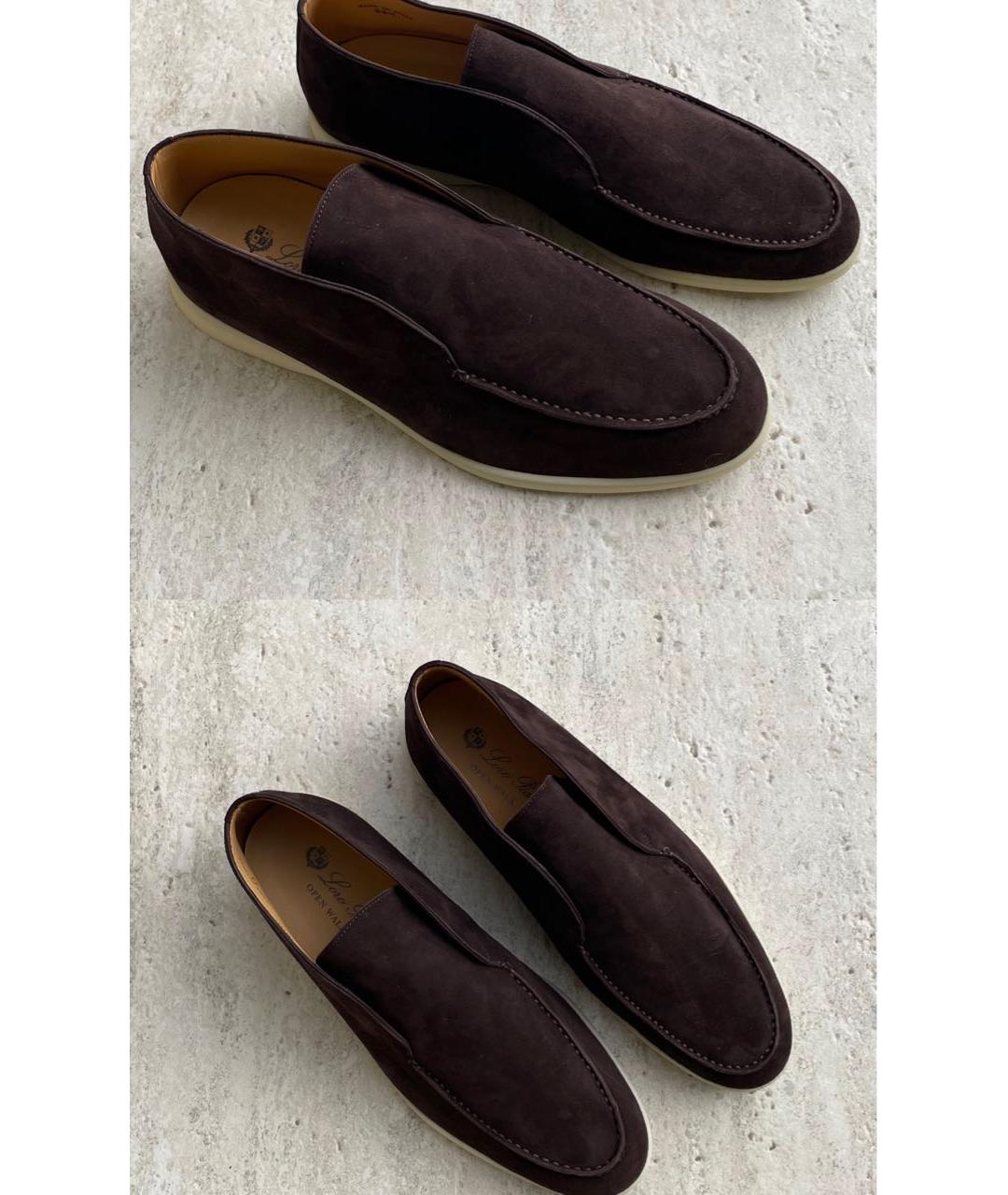 LORO PIANA Коричневые замшевые лоферы, фото 2