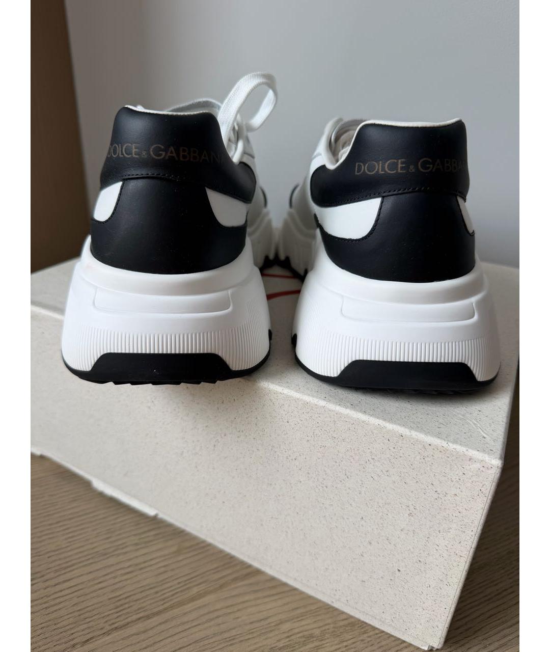 DOLCE&GABBANA Белые кожаные кроссовки, фото 4