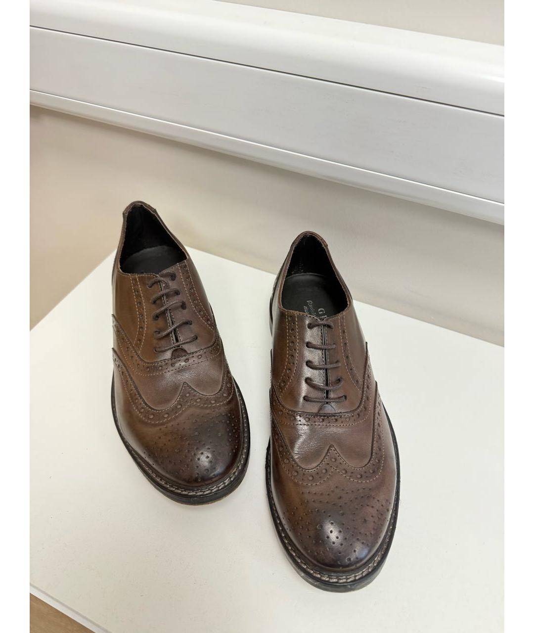 DANIELE ALESSANDRINI Коричневые кожаные туфли, фото 2