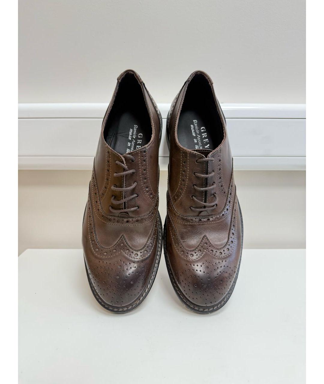 DANIELE ALESSANDRINI Коричневые кожаные туфли, фото 3