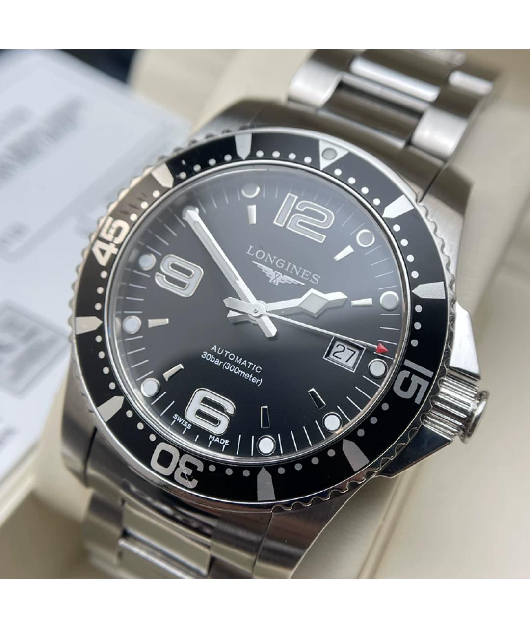 ROLEX Черные металлические часы, фото 7