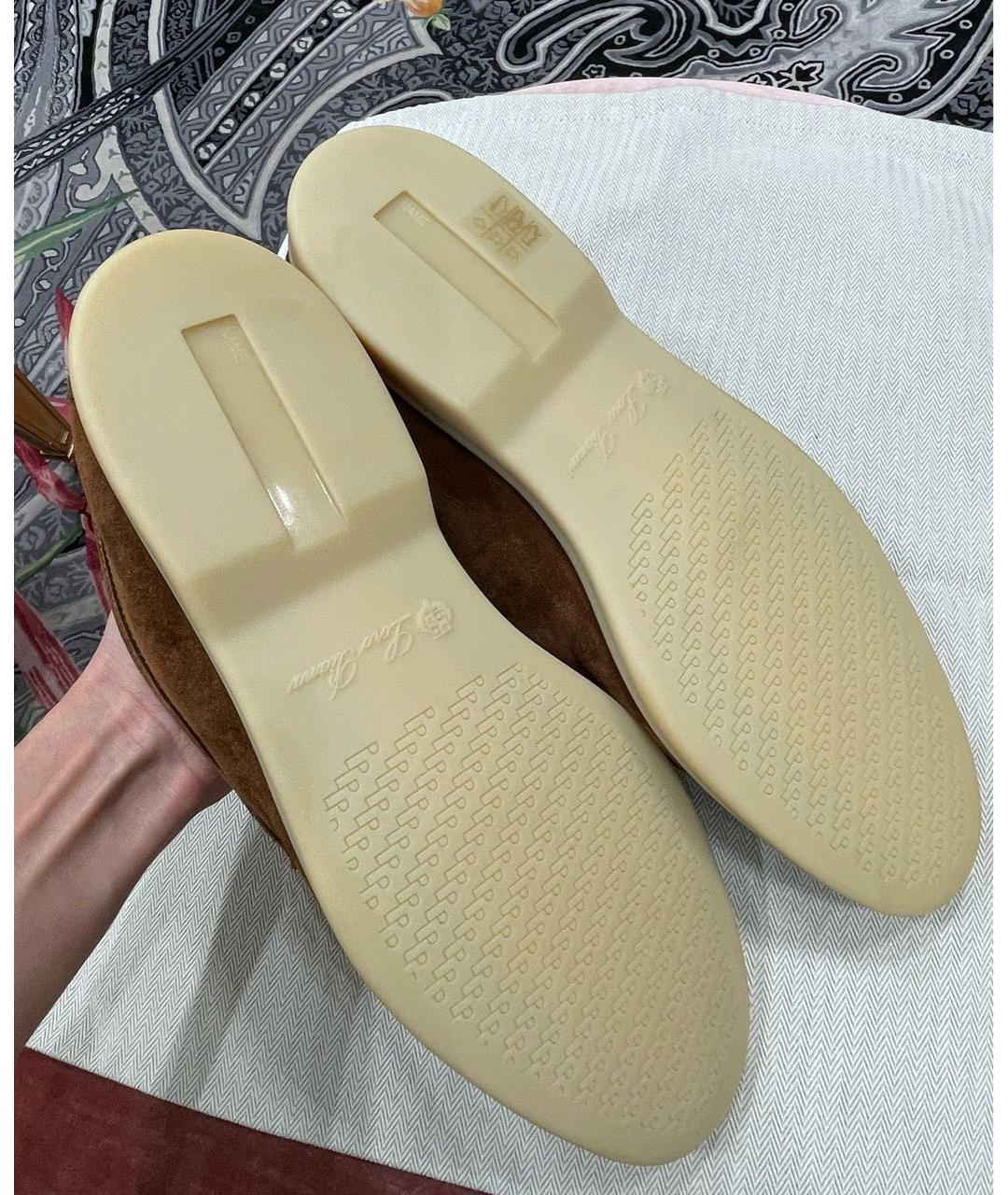 LORO PIANA Горчичные замшевые лоферы, фото 4