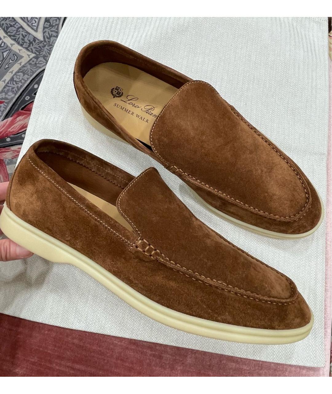 LORO PIANA Горчичные замшевые лоферы, фото 5