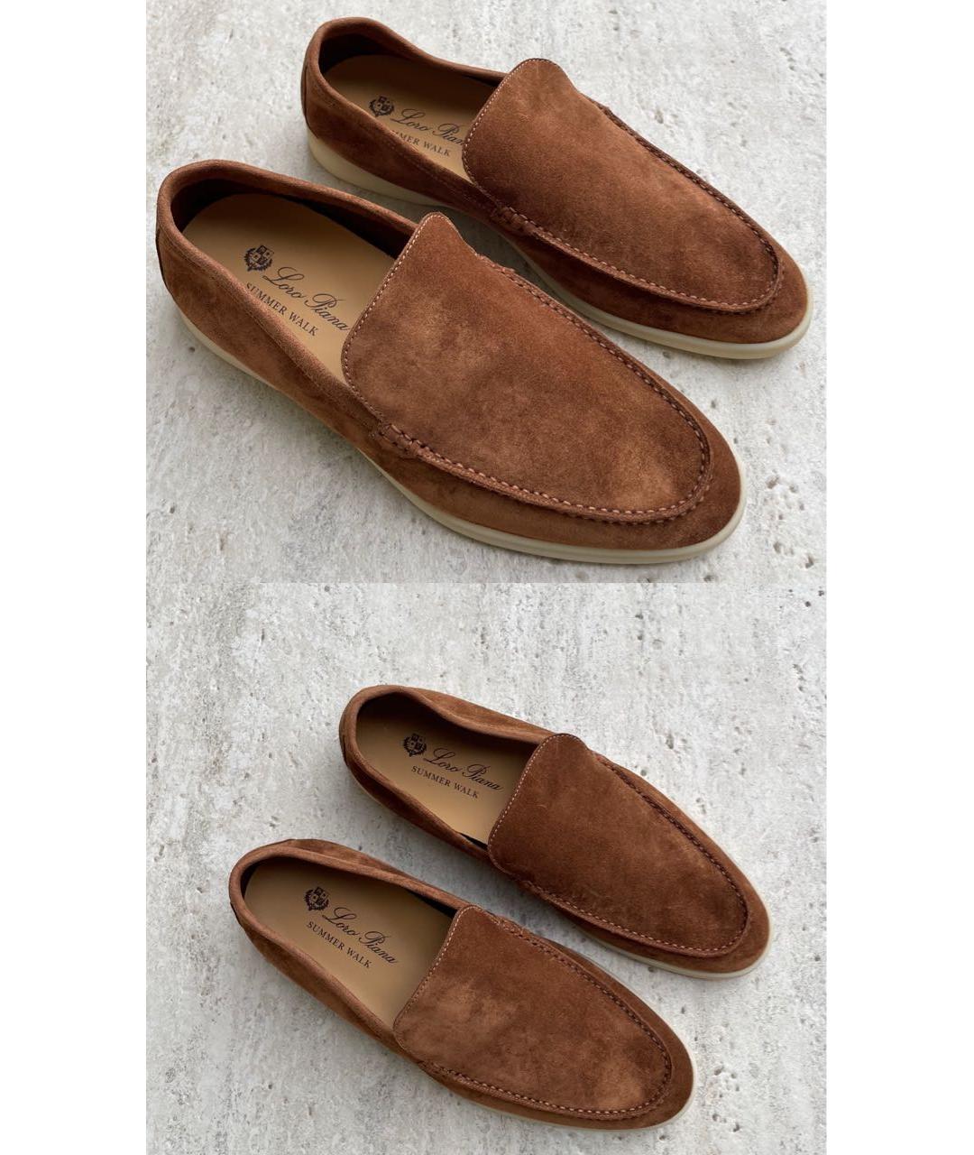 LORO PIANA Горчичные замшевые лоферы, фото 2