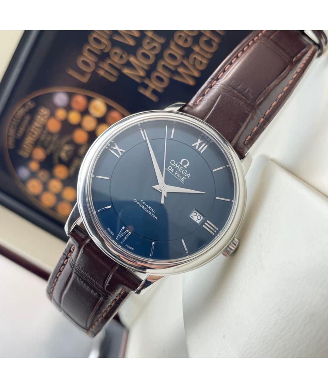 OMEGA Синие металлические часы, фото 7