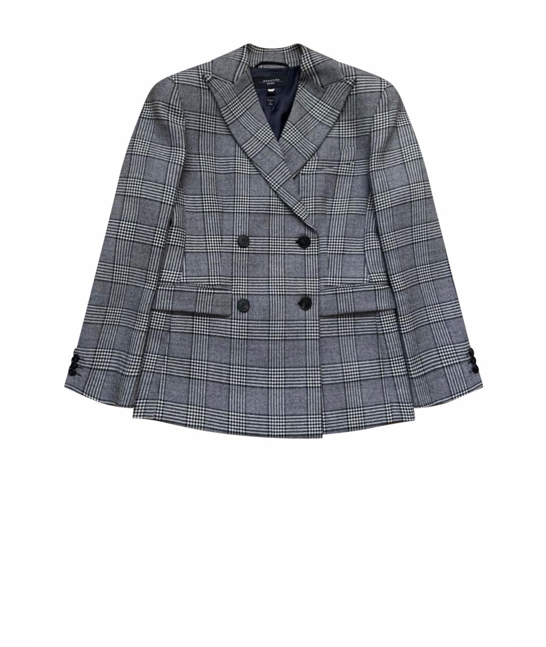 WEEKEND MAX MARA Серый шерстяной жакет/пиджак, фото 1