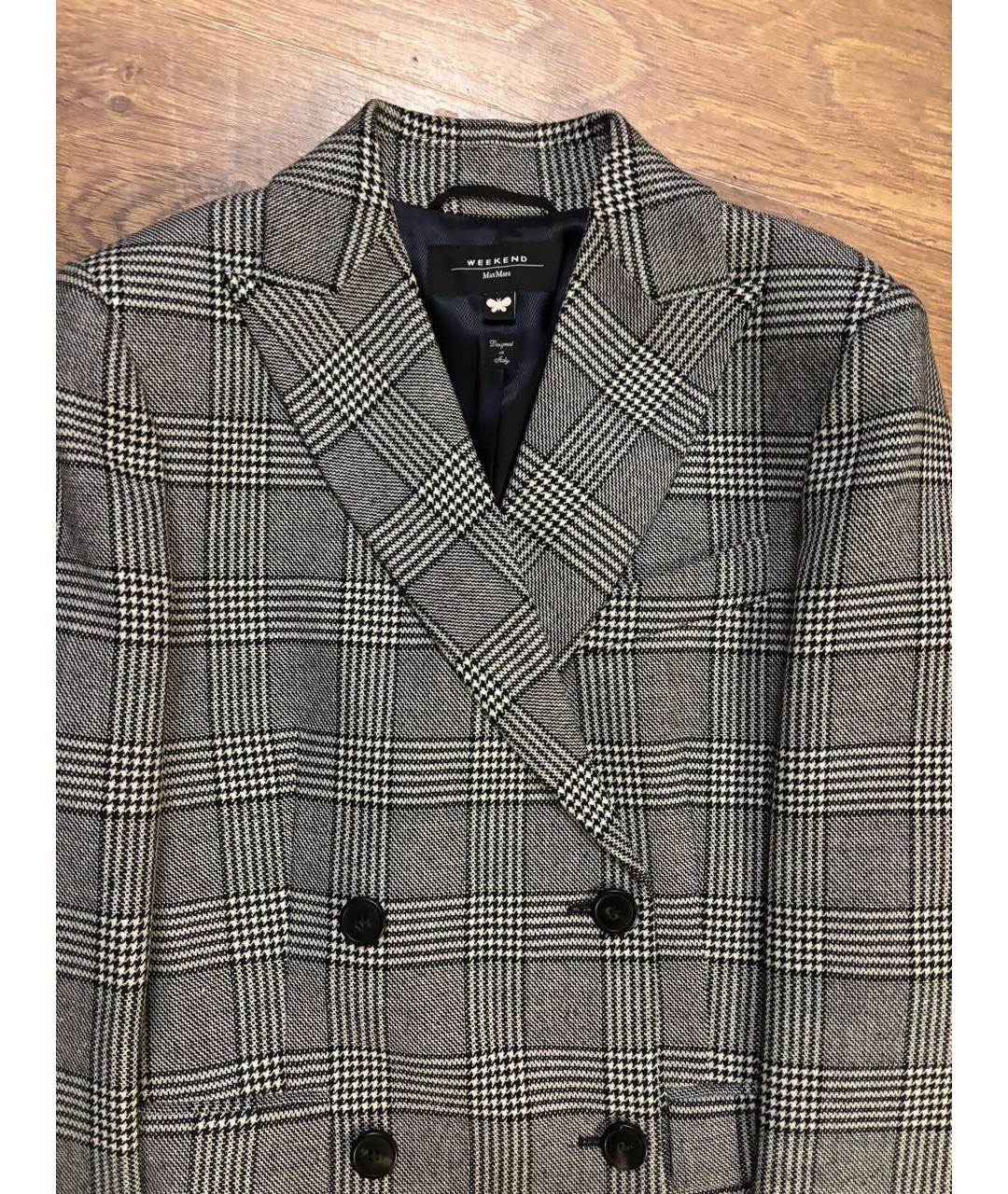 WEEKEND MAX MARA Серый шерстяной жакет/пиджак, фото 6