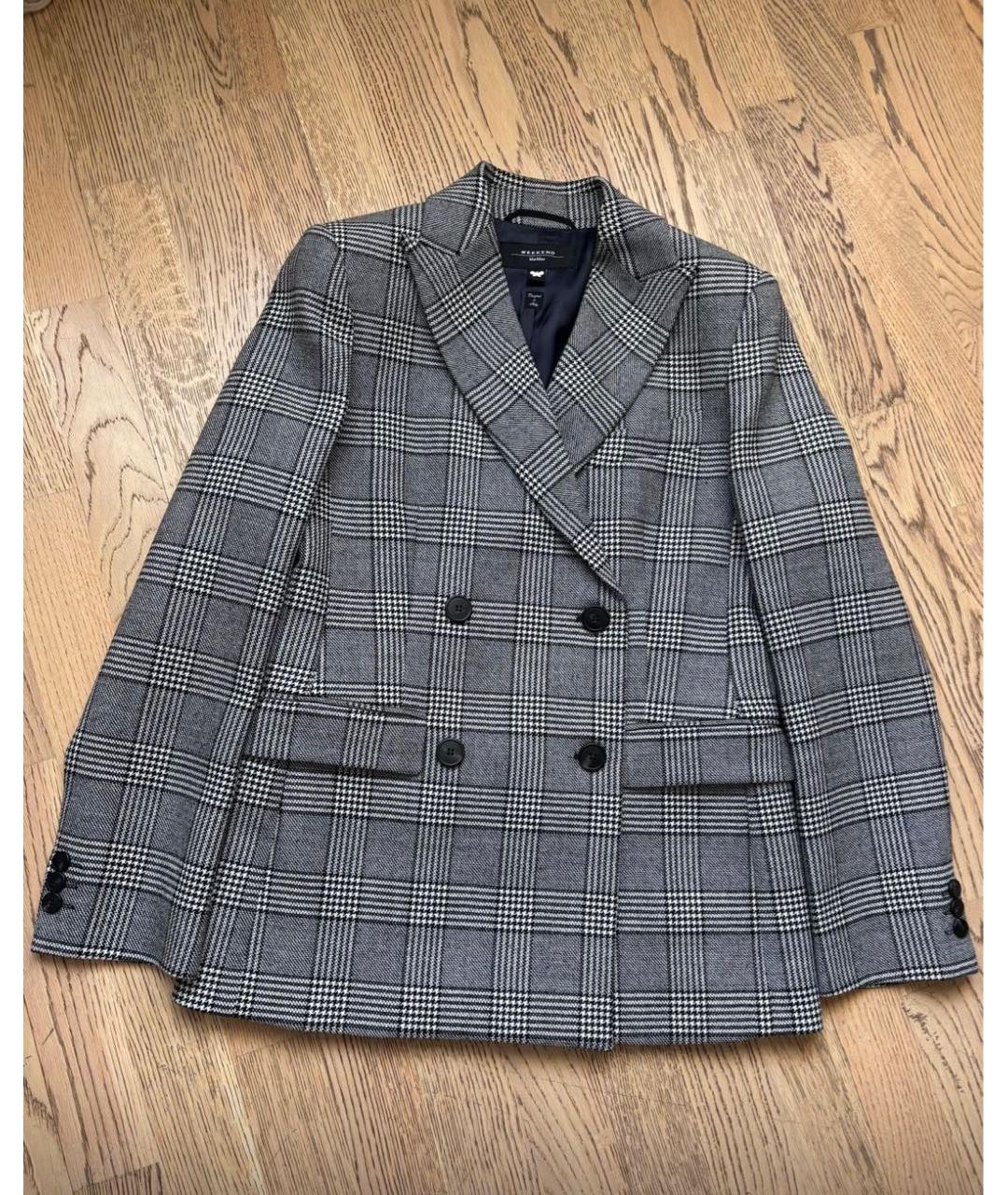 WEEKEND MAX MARA Серый шерстяной жакет/пиджак, фото 2