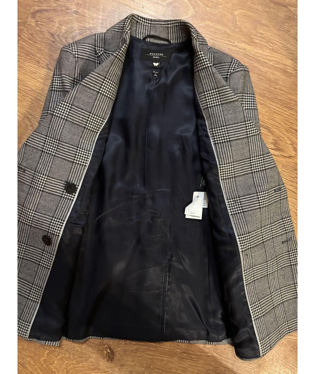 WEEKEND MAX MARA Серый шерстяной жакет/пиджак, фото 8