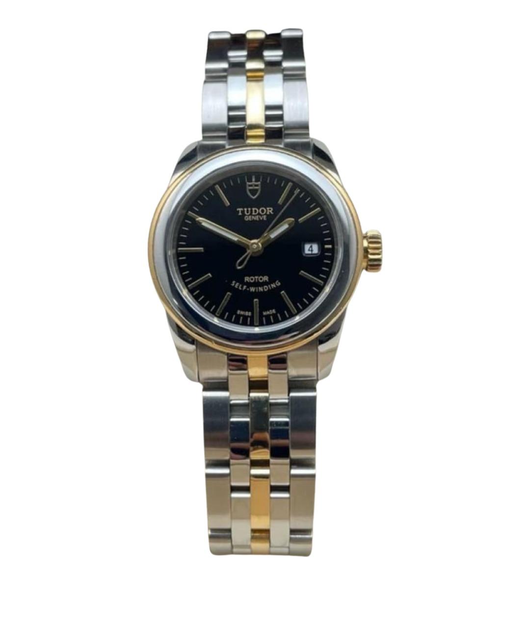 TUDOR Черные часы из желтого золота, фото 1