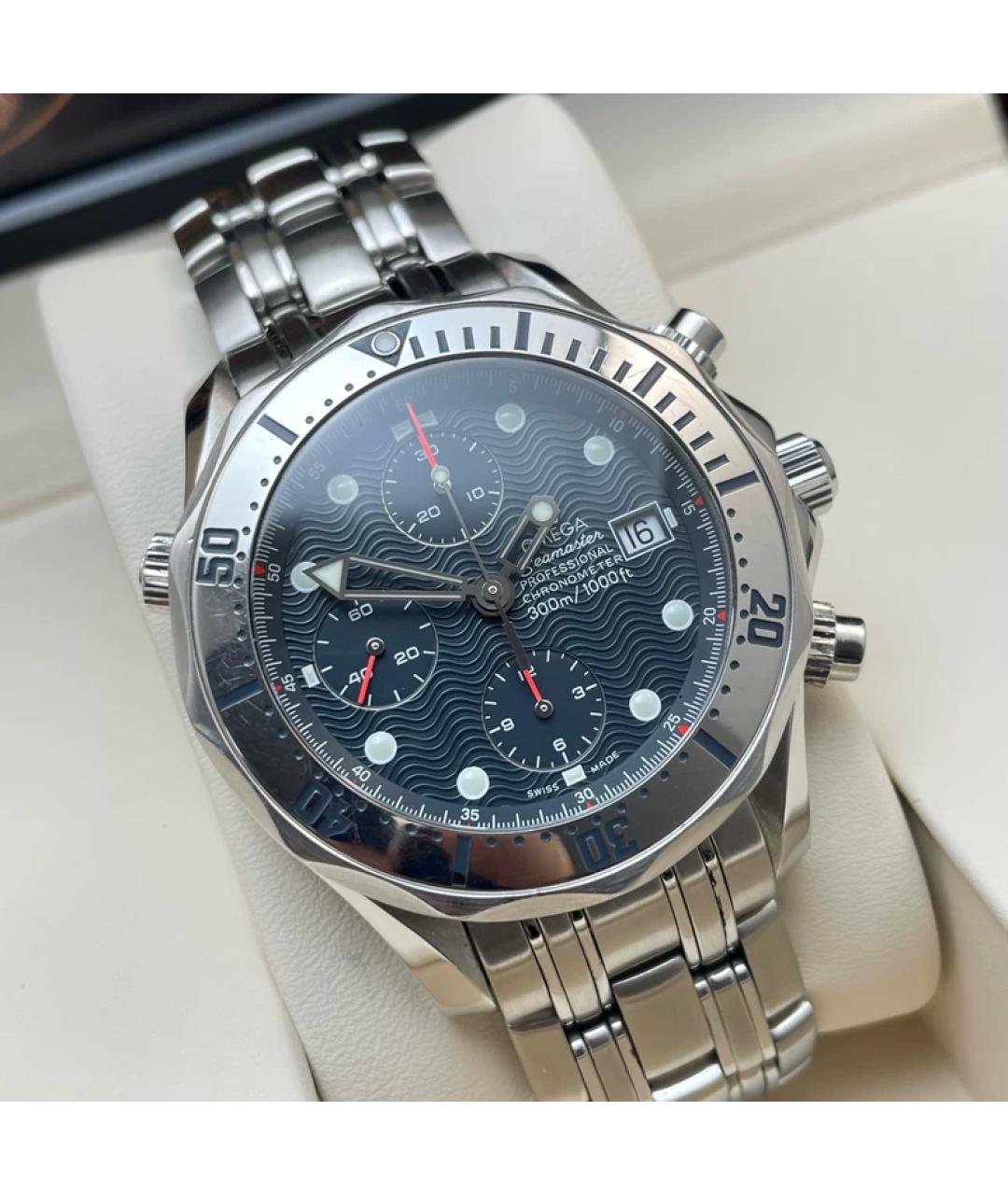 OMEGA Синие металлические часы, фото 3