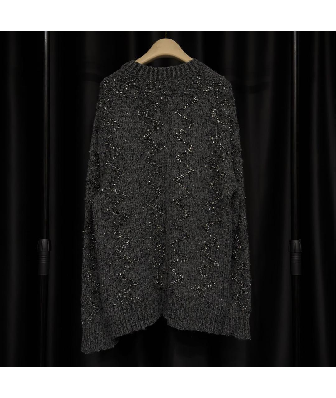 SAINT LAURENT Серебрянный шерстяной джемпер / свитер, фото 5