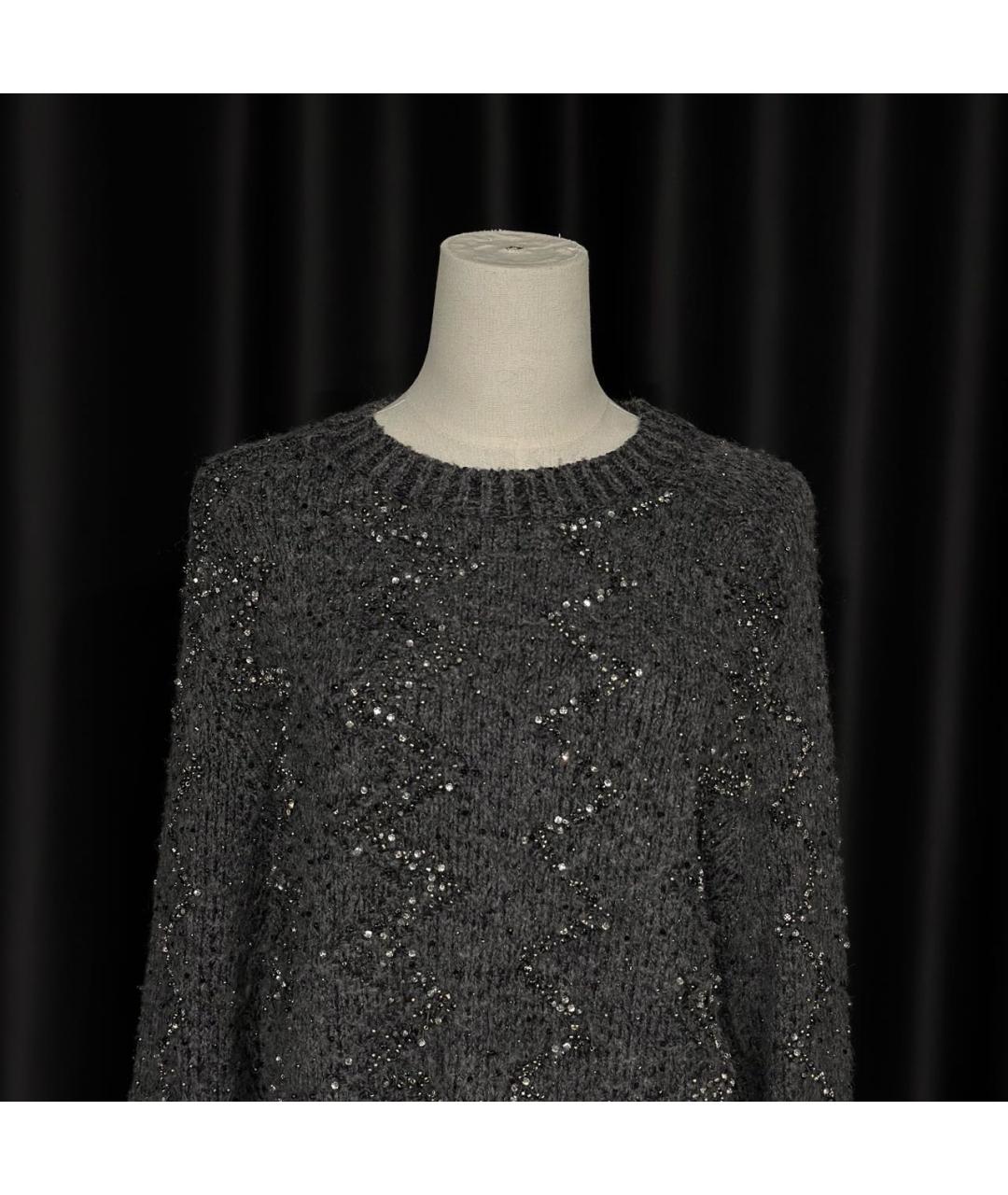 SAINT LAURENT Серебрянный шерстяной джемпер / свитер, фото 6