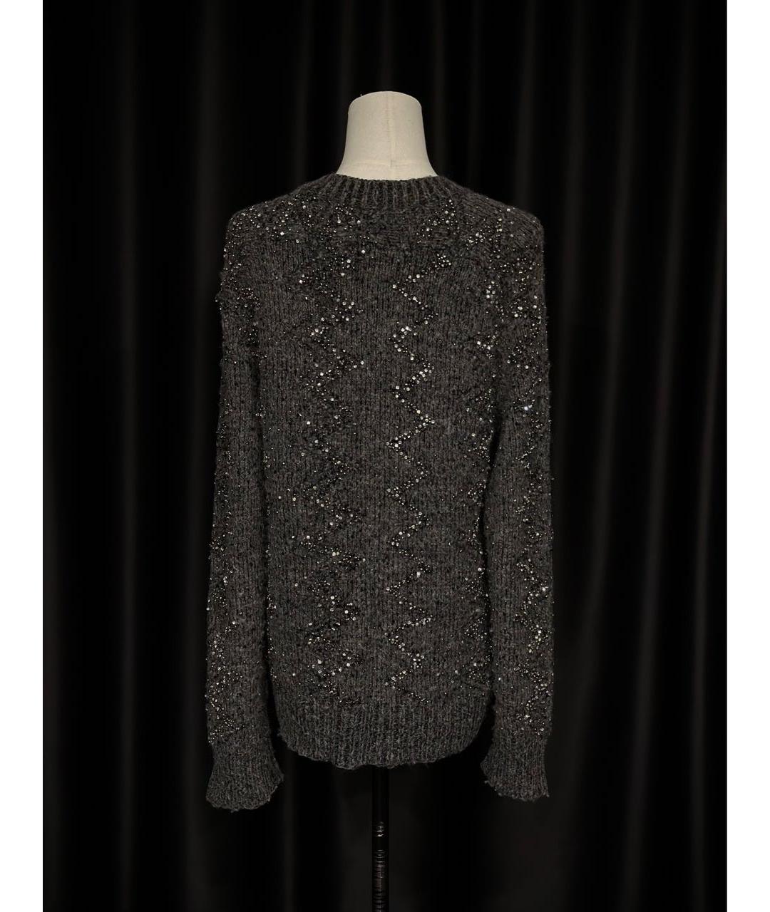 SAINT LAURENT Серебрянный шерстяной джемпер / свитер, фото 3