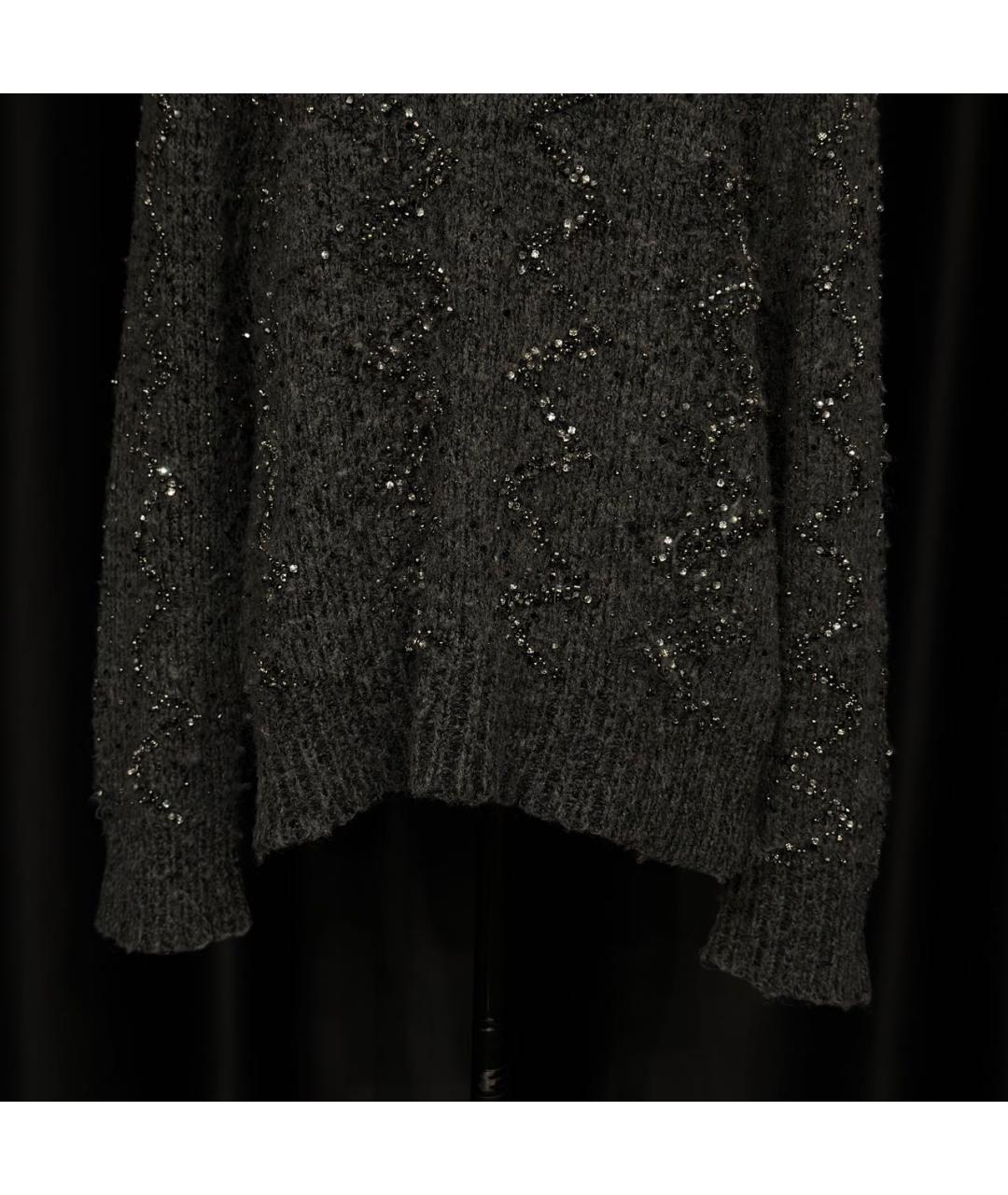 SAINT LAURENT Серебрянный шерстяной джемпер / свитер, фото 2