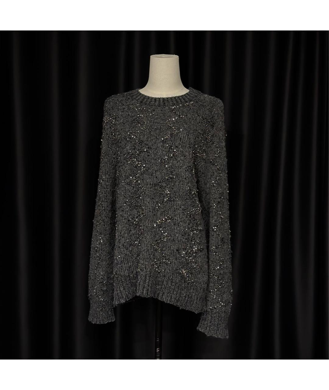 SAINT LAURENT Серебрянный шерстяной джемпер / свитер, фото 9