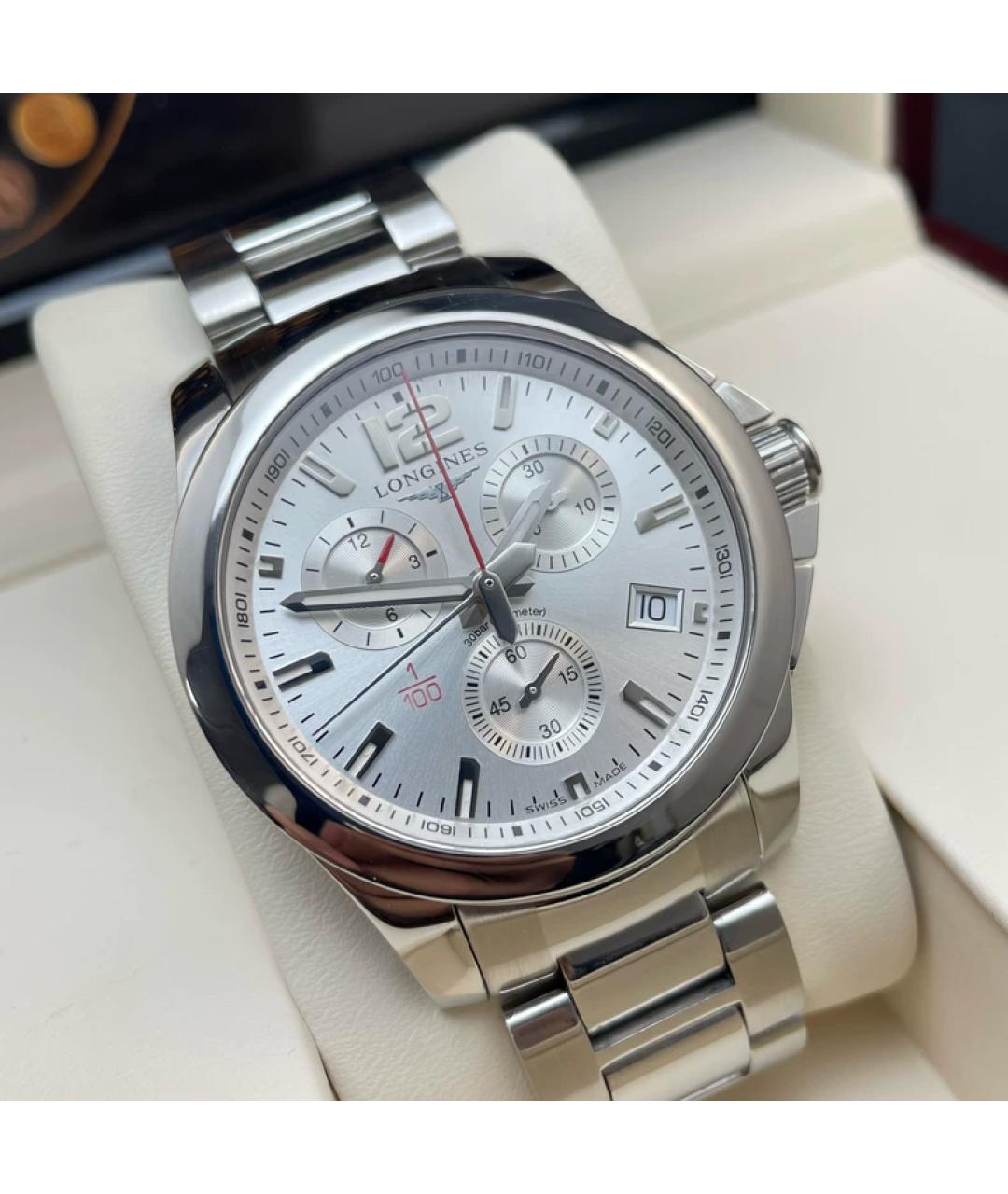 LONGINES Серебряные металлические часы, фото 3