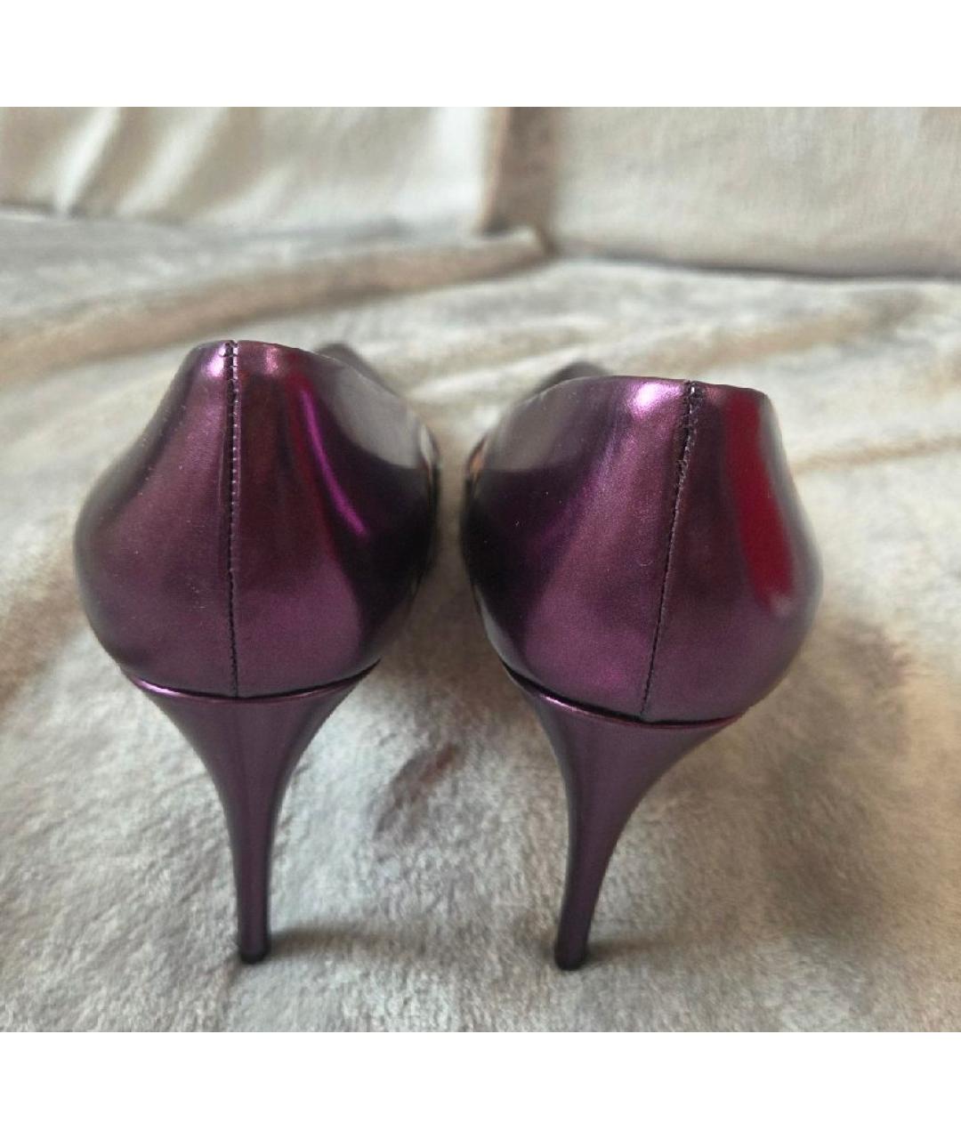 MIU MIU Фиолетовые туфли из лакированной кожи, фото 4