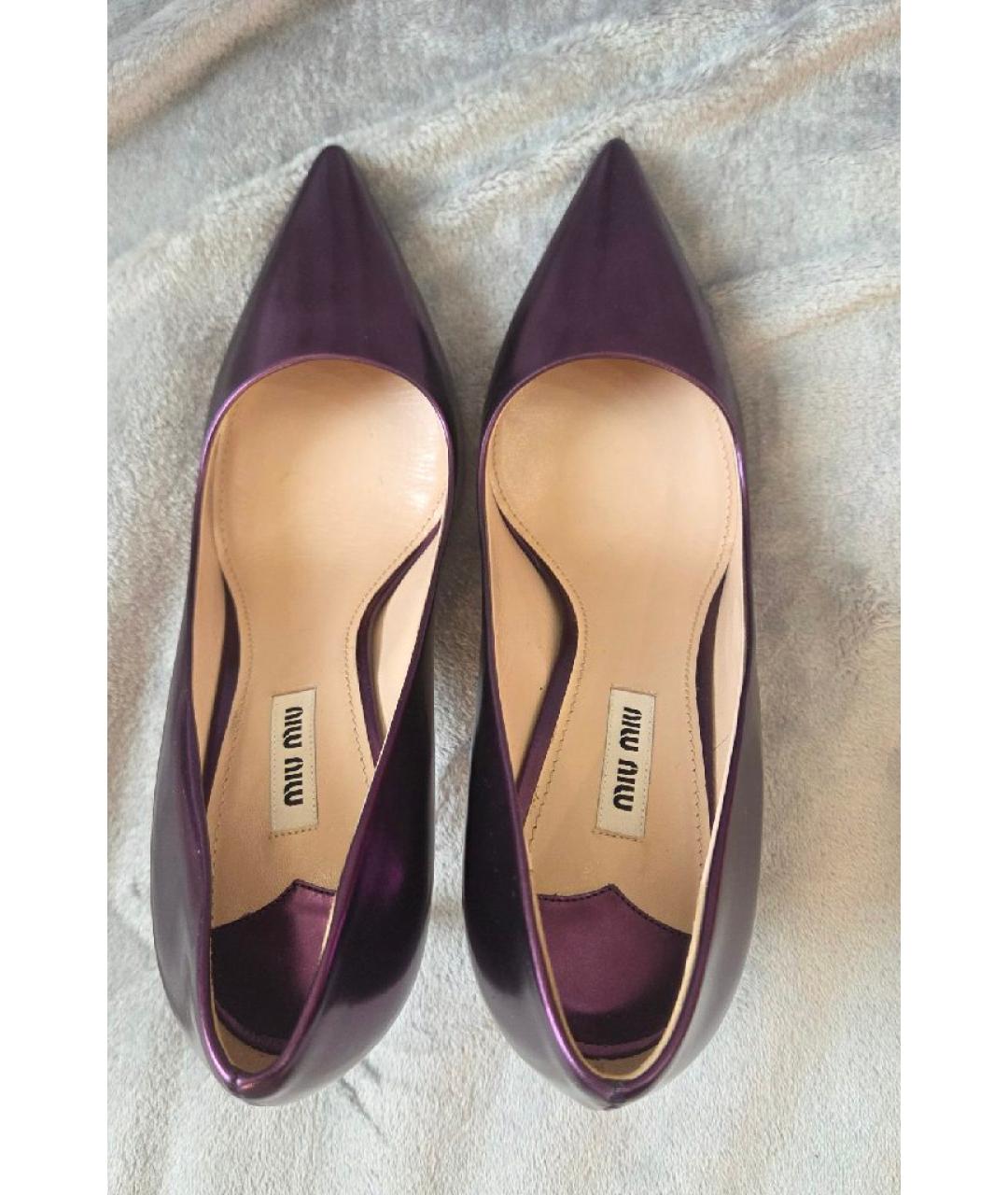 MIU MIU Фиолетовые туфли из лакированной кожи, фото 3