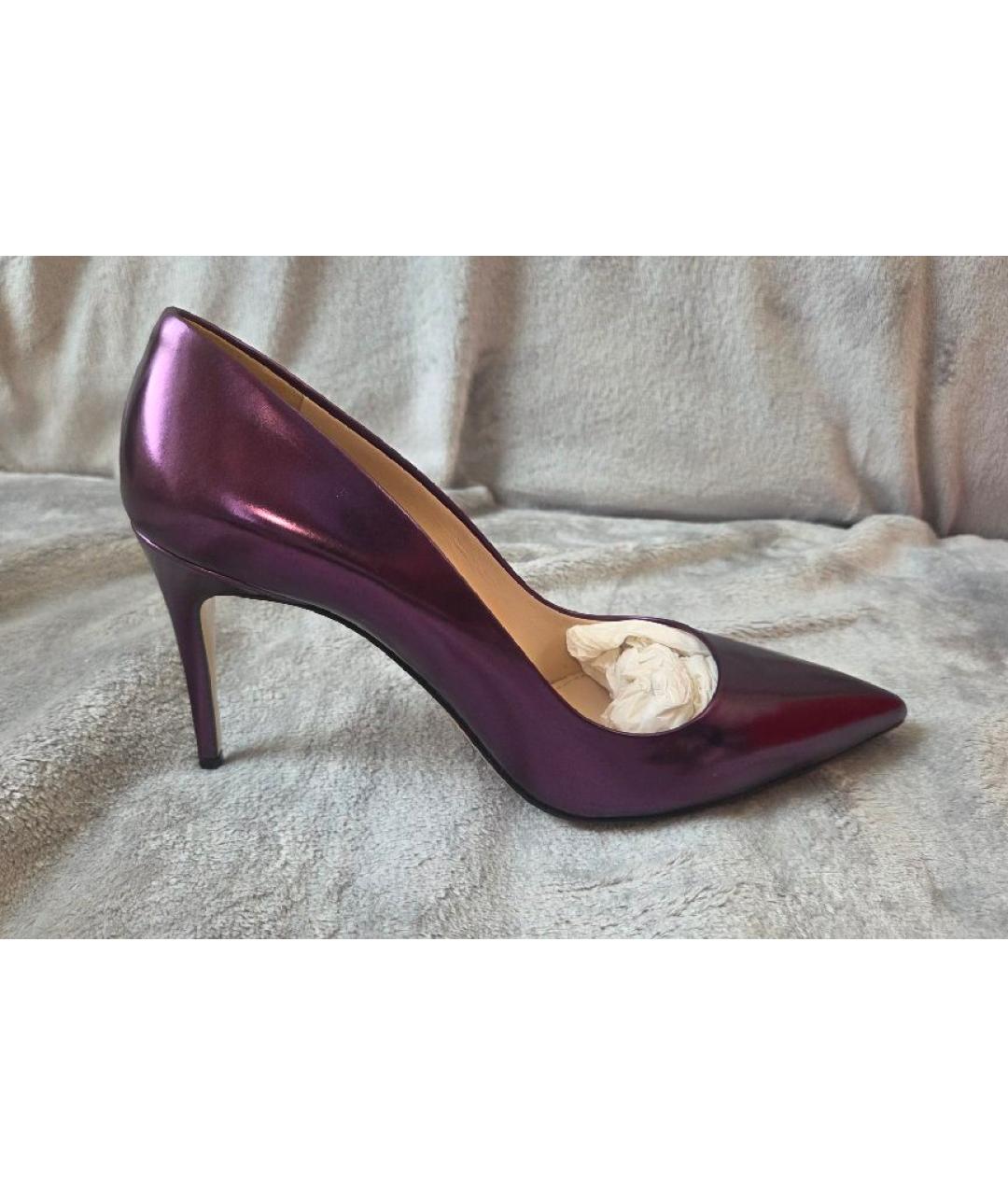 MIU MIU Фиолетовые туфли из лакированной кожи, фото 6