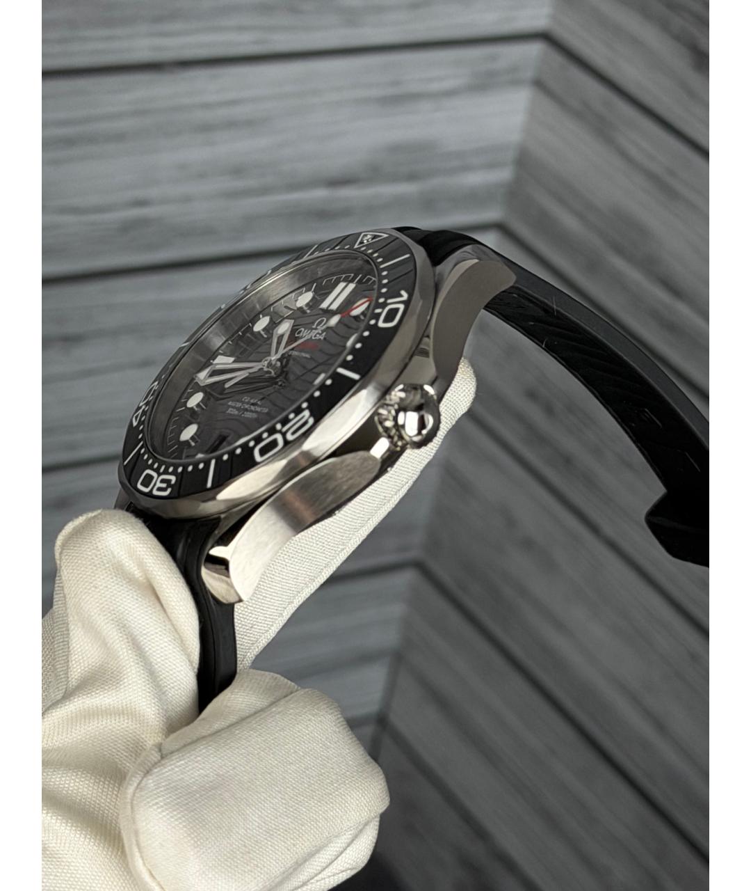 OMEGA Черные часы, фото 4