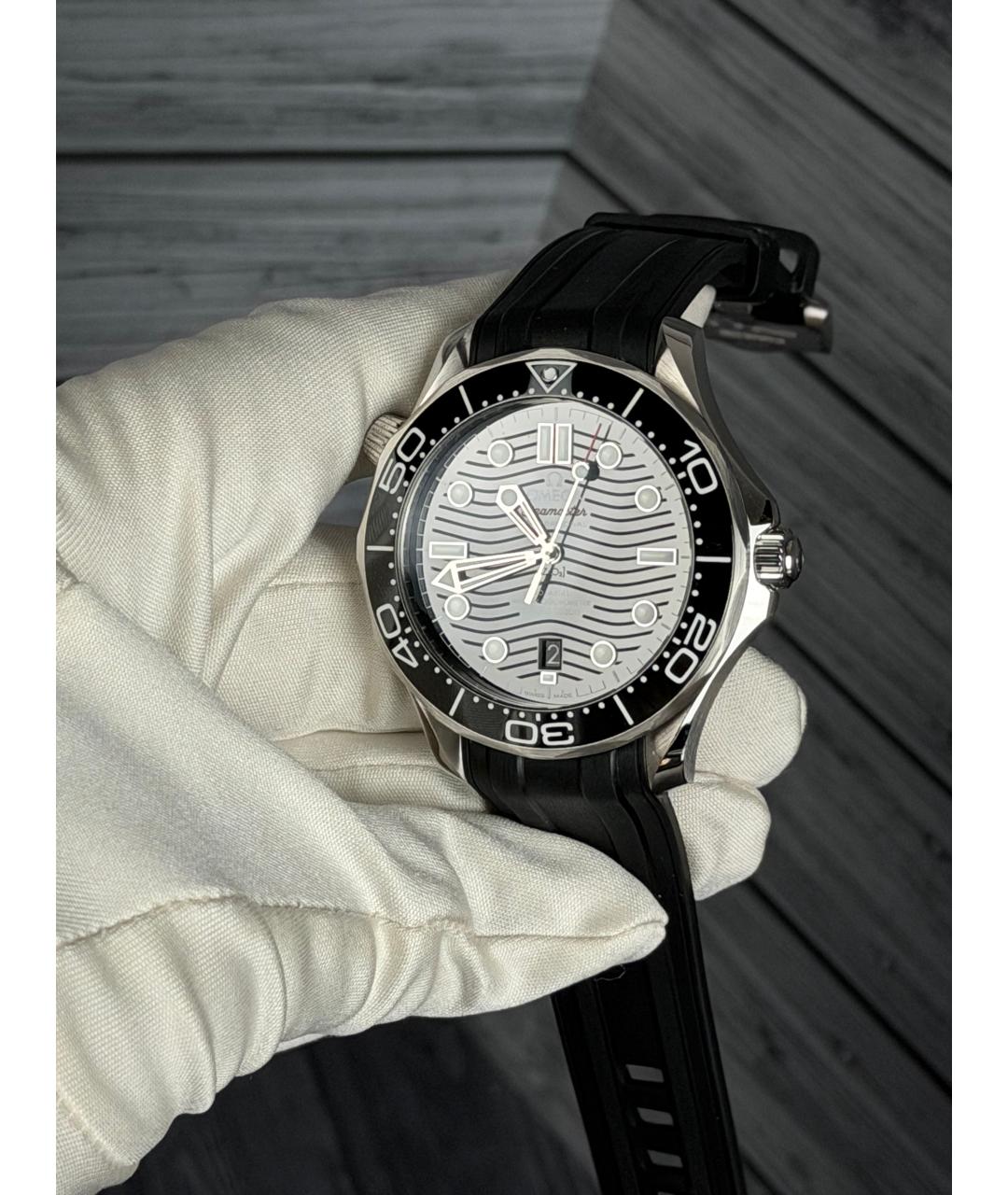 OMEGA Черные часы, фото 3