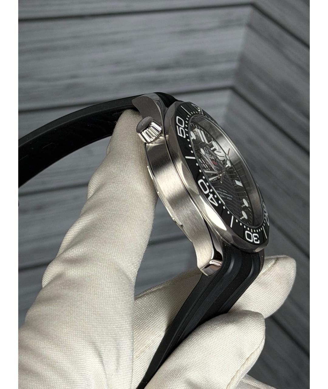 OMEGA Черные часы, фото 5