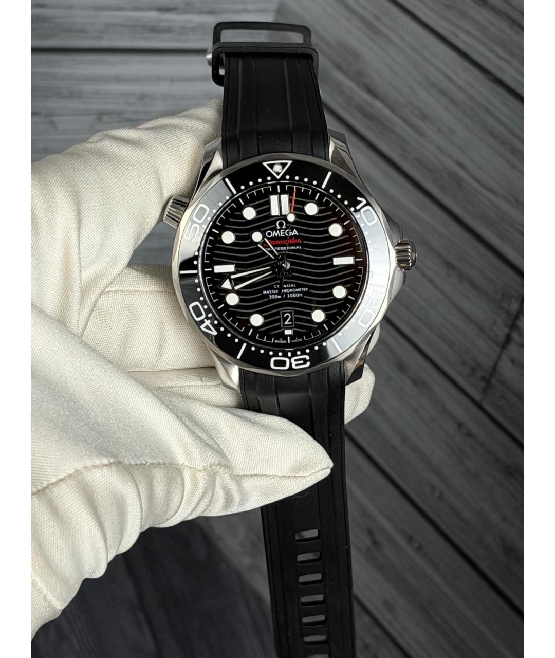 OMEGA Черные часы, фото 2