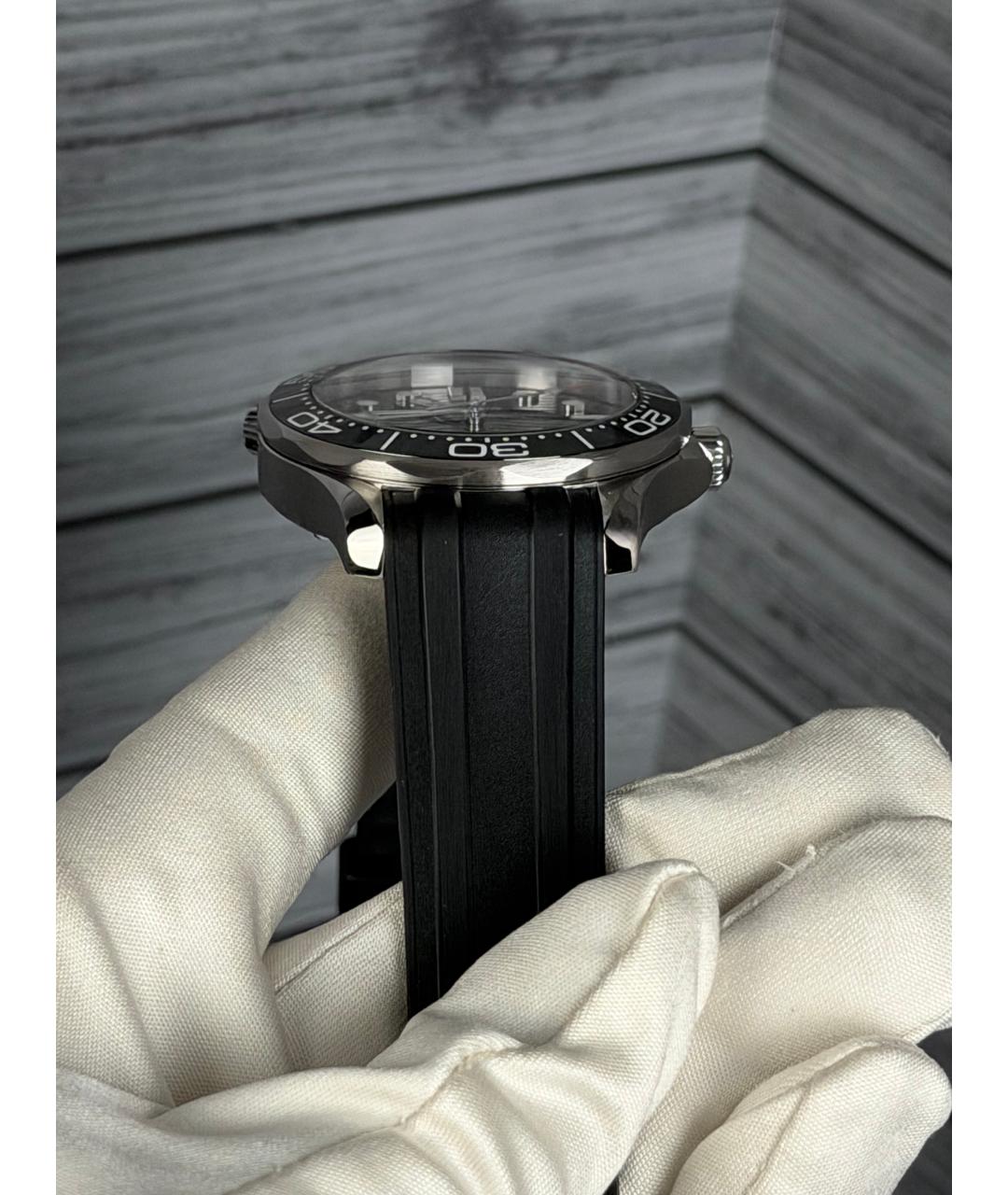 OMEGA Черные часы, фото 6
