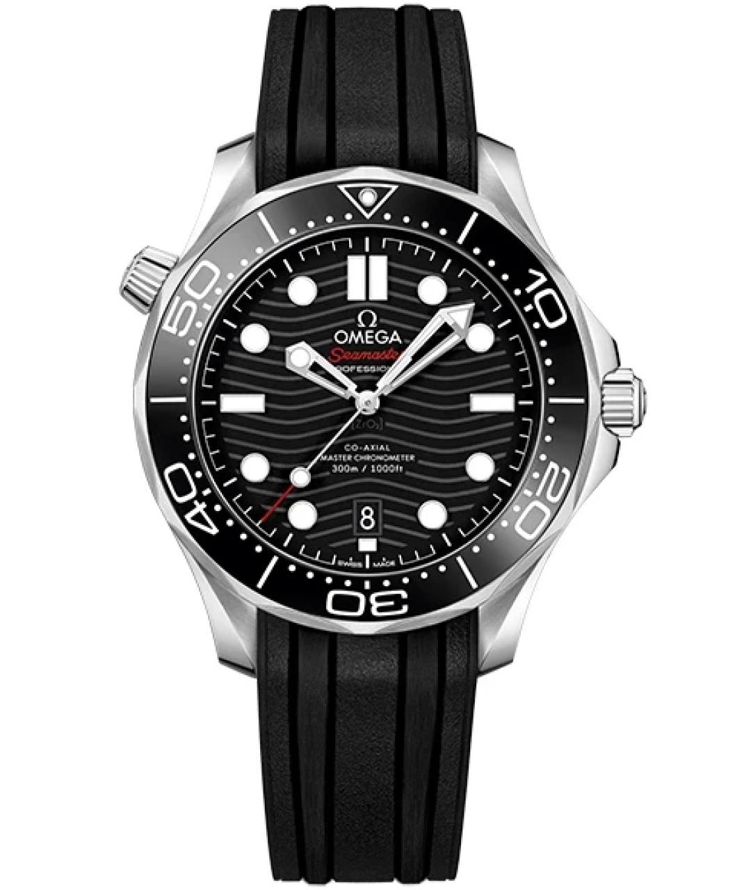 OMEGA Черные часы, фото 1