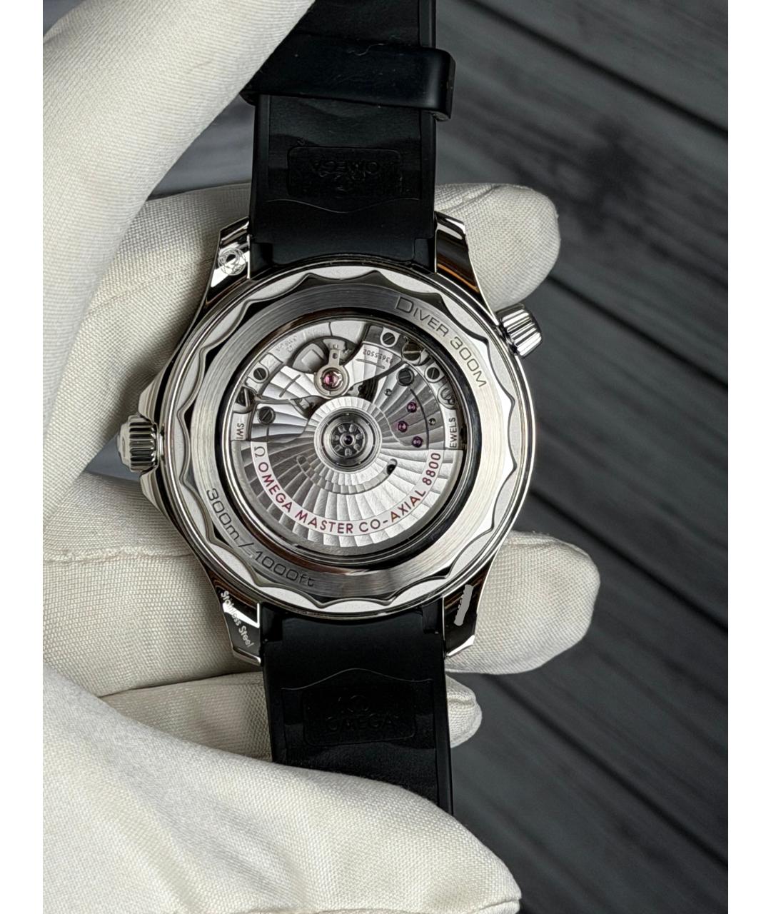 OMEGA Черные часы, фото 8