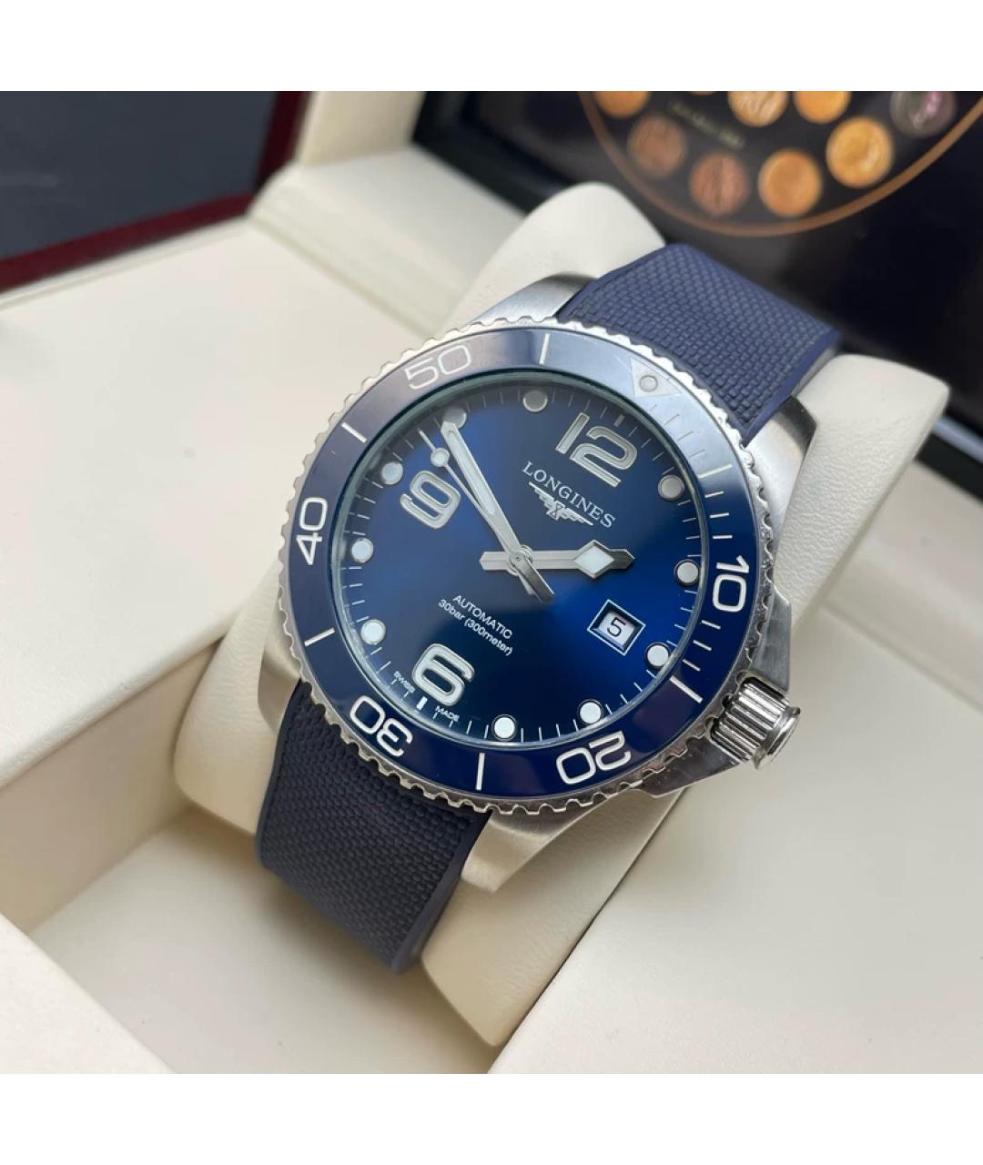LONGINES Синие металлические часы, фото 7