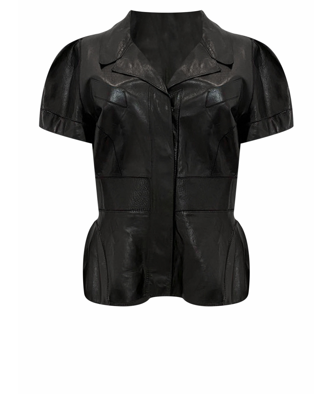 FENDI Черная кожаная рубашка, фото 1