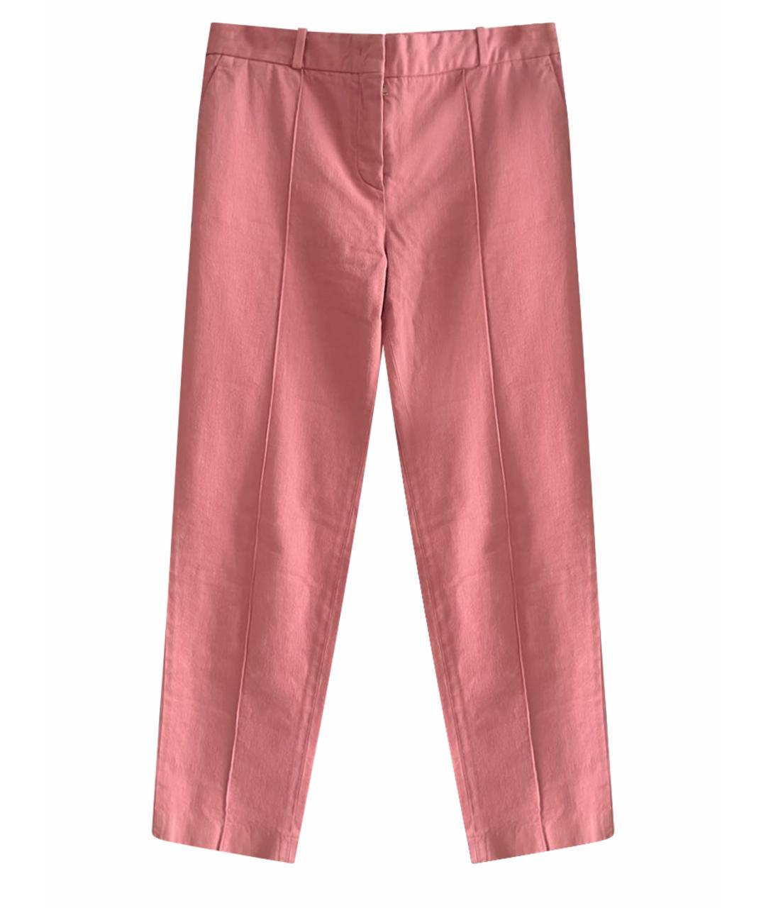 LORO PIANA Розовые хлопковые брюки узкие, фото 1