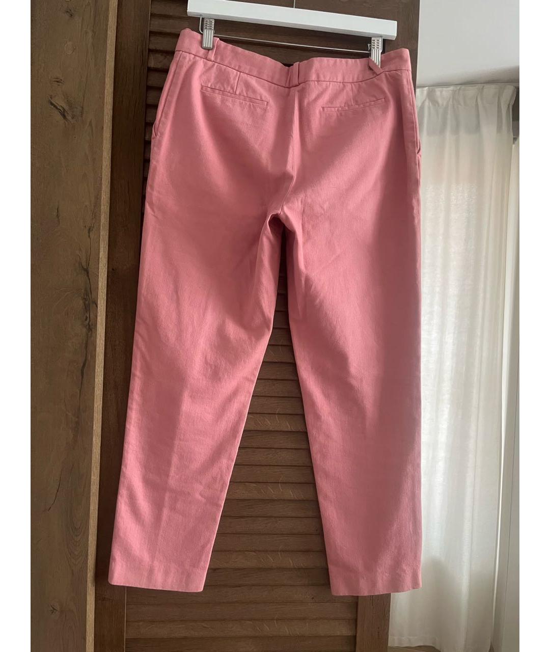 LORO PIANA Розовые хлопковые брюки узкие, фото 2