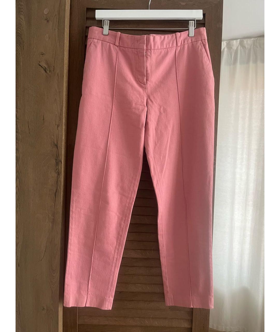 LORO PIANA Розовые хлопковые брюки узкие, фото 7