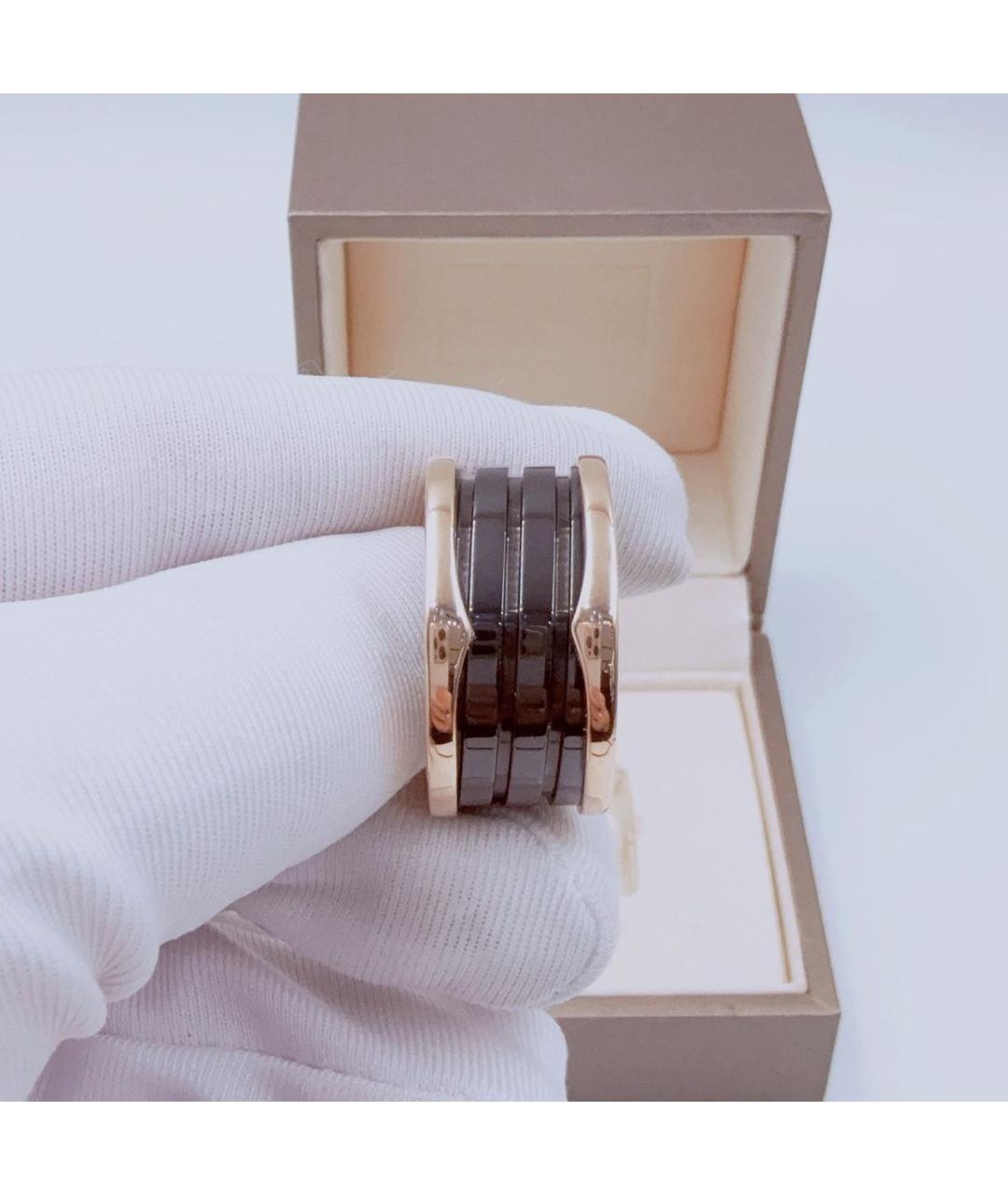 BVLGARI Черное кольцо из розового золота, фото 2