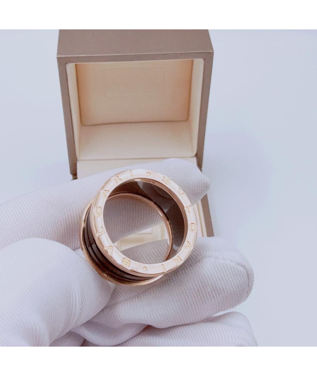 BVLGARI Черное кольцо из розового золота, фото 5