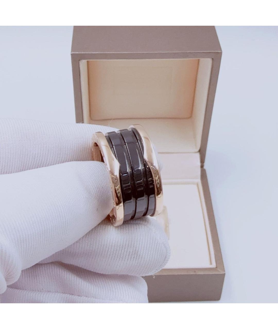 BVLGARI Черное кольцо из розового золота, фото 4
